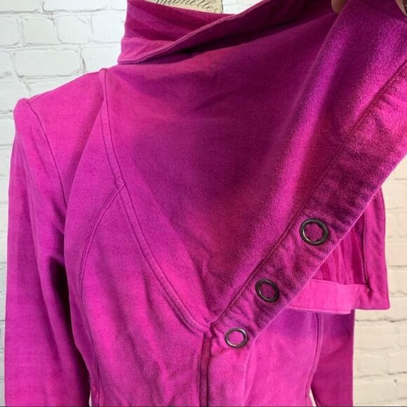 LUCY Fuschia Hatha Athleisure Jacket Shawl Neck  small Casual Long Sleeve - Picture 8 of 14